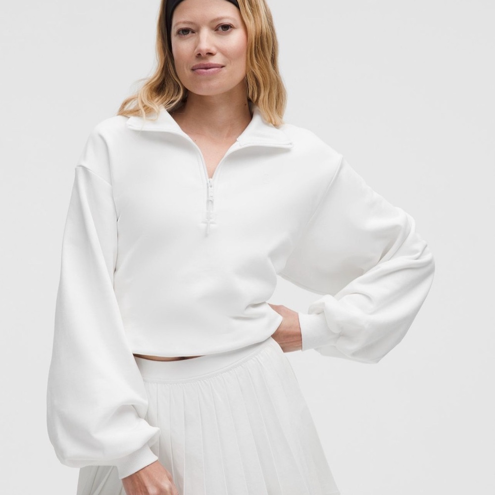 Lululemon Athletica White Zip-Up Sweatshirt